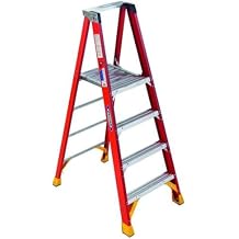 Werner 4 ft. Fiberglass Platform Ladder (10 ft. Reach Height) with 300 lb. Load Capacity Type IA Duty Rating P6204