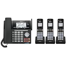 AT&T TL86123 2-Line Corded/Cordless Phone with Answering System, DECT 6.0 Digital Technology, Caller ID/Call Waiting, Intercom, Call Transfer and Remote Access (3 User System)