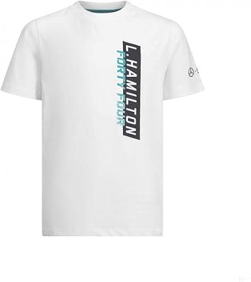 Mercedes AMG Petronas Motorsport Kids Lewis Hamilton #44 White T-Shirt 7-8 Years