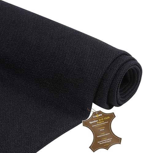 120 x 54 Speaker Grill Cloth, Stereo Grill Mesh Fabric, Abrasion Resistant for Replacement Home Speaker Stage Audio KTV Boxes Repair Renovation Vintage Speakers Black
