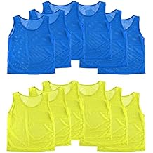 Super Z Outlet 12 Pinnies Scrimmage Vests Team Practice Jersey for Child Youth Teen Lightweight