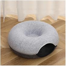cat Bed Donut Pet Cat Tunnel Interactive Bed Toy House Cat Bed Dual-use Felt Indoor Cat House Kitten Sports Equipment(Dark Gray Light Gray)