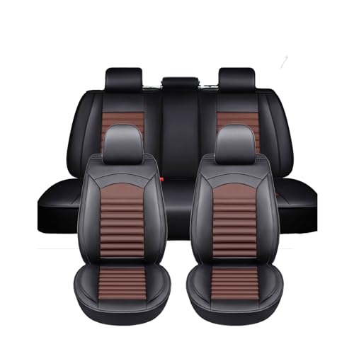 Car Seat Covers for Toyota Land Cruiser Prado FJ120 KDJ 120 125 2003-2009, Universal 5 Seat Leather Front Rear Seat Protectors Waterproof Seat Cushions AccessoriesBrown
