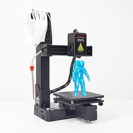 Mini 3D Printer - Compact High Accuracy FDM for Beginners, Fast Heating With 100 X 100 X 100mm Build Volume, 1.75mm PLA & TPU Filament (Black)
