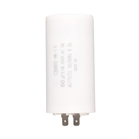CBB60 Run Capacitor 60uF 250V AC, Cylinder Motor Start for Pump Washer | 50/60Hz Rated, 5%, for Air Conditioner or AC Motor and Fan Starting