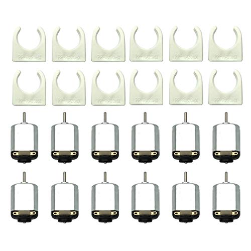 EUDAX 12 Pcs Rectangular DC Motor Mini Electric Motor 1.5-3V 24000RPM, Motor Mounting Bracket Holder for DIY Toys