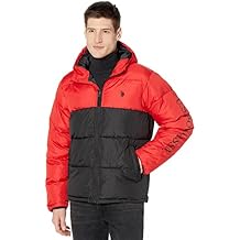 U.S. POLO ASSN. Color-Blocked Padded Puffer Engine Red 3XL