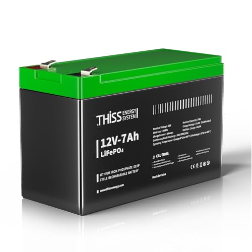 12V 7Ah LiFePO4 Lithium Iron Battery, Built-in BMS, 4000 Deep Cycle Rechargeable Battery, Maintenance Home Energy Storage and Off-grid Application Battery, Suitable for Recyclable tool