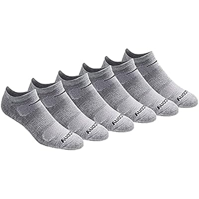Saucony Mens RunDry Mesh Ventilating Comfort Fit Performance No-Show Socks, Available in M-XXL 6, 12, 18 Pairs