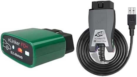 Vgate vLinker FD+ Bluetooth OBD2 Scanner for iOS Android & Vgate vLinker FS OBD2 USB Adapter for FORScan