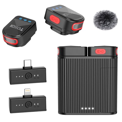 Mini Lavalier Wireless Microphone for Phone: Lav Mic with Magnetic Clip for iPhone and Android Recording TIK Tok Video Vlogging Podcast & Interview