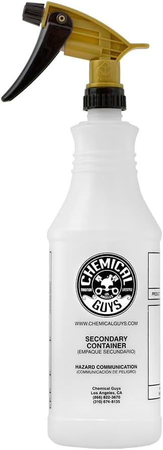 Chemical Guys, Acid-Resistant Sprayer with Heavy Duty Bottle, White, 32 oz