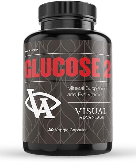 Visual Advantage Glucose II Eye Supplement - 1 Month Supply - AREDS 2 Formula with Vitamin D, C, E - Lutein & Zeaxanthin - Antioxidant Blend for Adults 50+