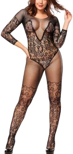 Womens Sexy Bodystocking Strap Bodysuits Thigh Lingerie Fishnet