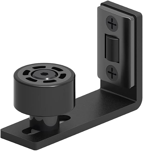 WOLFBIRD Sliding Barn Door Floor Guide Adjustable Door Bottom Roller Guides Wall Mount Black