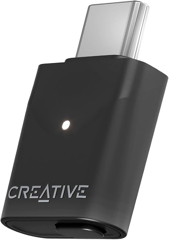 Creative BT-W6 wireless Bluetooth 5.4 and LE audio transmitter with Snapdragon audio, aptX Lossless, low latency and up to 24-bit/96kHz audio, works with PC/Mac/game consoles