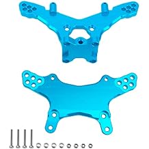 Metal Front & Rear Shock Tower RC Shocks Damper Mount Set Compatible with Losi 1/18 Mini-T 2.0 2WD Stadium RC Truck Hop-Up Parts (Blue)