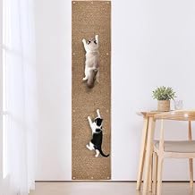 80"x15.7" Cat Wall Scratching Mat, Extra Large Cat Climbing Carpet with 20 Fixed Nails Wall Scratcher Furniture Protector for Couch, Sofa, Home (Brown)