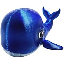 FlexiMech Big Whale Fully Articulated Ocean Mammal 3D Printed 6.5" Long Fidget Toy (Cobalt Blue)