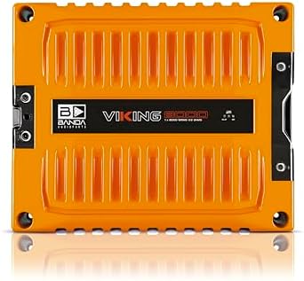 Banda VIK8000.2ORANGE Car Amplifier Audio Speaker 2-Ohms Full Range New Viking 8000 Watts Rms LED Indicator Sound Specialization Aluminum Chassis - Orange