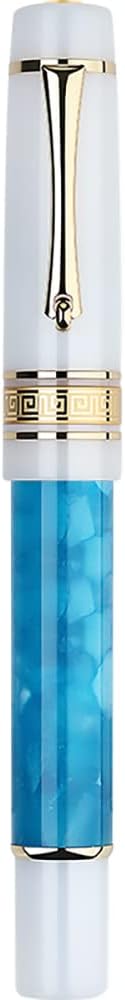 erofa Majohn M400 Fountain Pen Fine Nib with Converter, Sky Blue & White Acrylic Writing Office Pen
