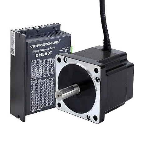 STEPPERONLINE 1 Axis Stepper Motor CNC Kit 4.8Nm(679.74oz.in) Nema 34 Stepper Motor + 2.4-7.2A 20-80VDC Stepper Driver DM860I
