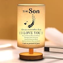 Son Gifts from Mom, Gifts for Son from Mom Dad Table Lamp, Christmas Birthday Gifts for Son from Mother, to My Son Night Light Gifts for Father's Day Graduation Anniversary Wedding