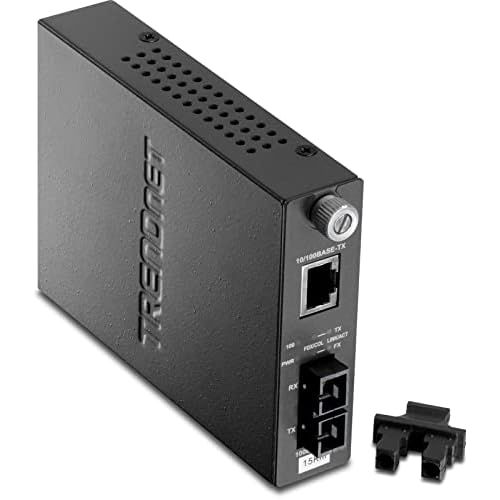 TRENDnet Single Mode SC Fiber Converter TFC-110S15 100Base-TX to 100Base-FX , 15 Km - Black