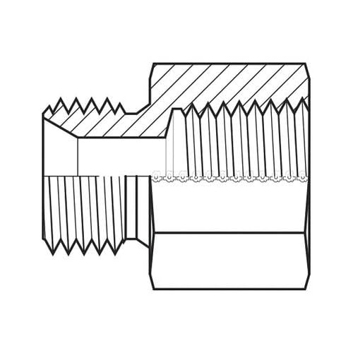 Adaptall 9235-06X1.0-02 Series 9235 Carbon Steel Straight Adapter, M6X1.0 Male Metric x 18-27 Female NPT, Metric x NPT, Carbon Steel