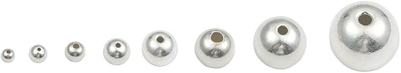BEADIA 925 Sterling Silver Round Beads 3mm for Jewelry Making Findings 50pcs