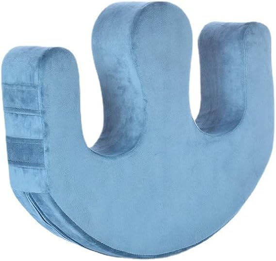 ASkinds Patient Turning Device Paralysis Bed Rest Nursing Help The Elderly Turn Over Suede Anti-Decubitus Multifunctional UU-Shaped Waterproof Transfer Pad, Blue(Detachable Cleaning)