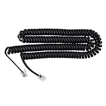 iSoHo Phones: Phone Cord for Landline Phone Tangle-Free, Handset Curly Telephones Land Line Cord Easy to Use + Excellent Sound Quality Telephone Cords for Landline in Home or Office (25ft) Black