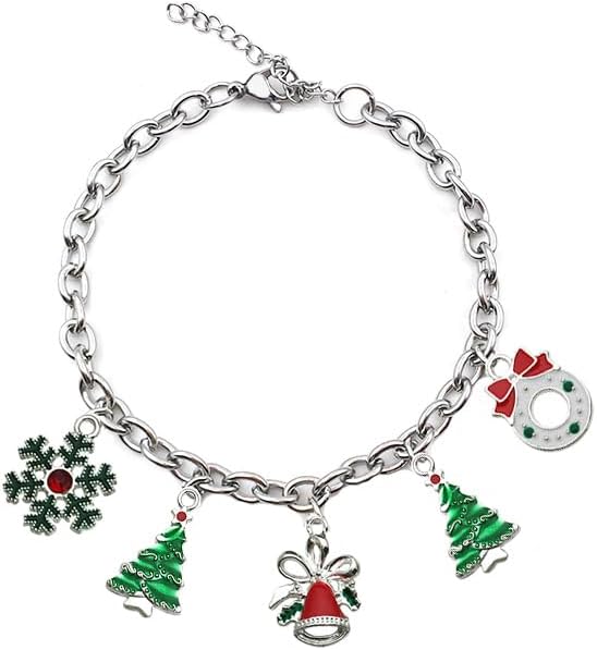 20Pcs Bracelet Charms, Silver Plated Enamel Charms Pendants for Jewelry Making and Crafting, including 10pcs O-ring connecting rings, Earrings Bracelet DIY accessories