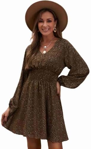 Elegant Dress Spring and Summer and Autumn Chiffon Gathered Waist Sexy high Waist Long Sleeve Floral Skirt Female