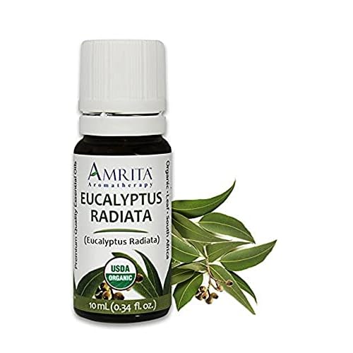 Organic Eucalyptus Radiata Essential Oil, 100% Pure Undiluted Eucalyptus Radiata, Therapeutic Grade, Premium Quality Aromatherapy Oil, Tested & Verified, 10ML