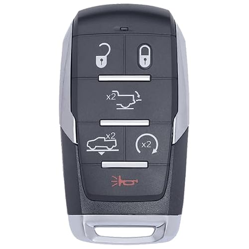 Replcament Smart Key Fob for RAM 1500 Big Horn HFE Laramie Limited Limited Longhorn Lone Star Rebel TRX Tradesman 2019-2024 FCC OHT-4882056 OHT4882056 Part Number 68584156 68584156AA