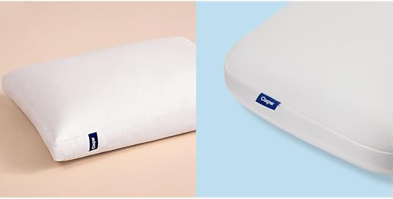 Casper Sleep Down Pillow for Sleeping, Standard, White & Sleep, Standard Essential Cooling Foam Pillow, White