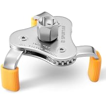 Spurtar 3-Jaw Oil Filter Wrench Adjustable 2-11/16" to 4-1/16" 68mm-104mm Oil Filter Removal Tool with Removable Protective Sleeves for Car, SUV & Truck