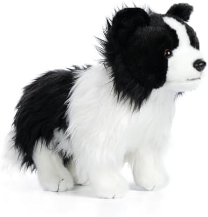 Lifelike Border Collie Soft Toy, Realistic Black and White Sheepdog Cuddly Toy, Soft Fluffy Soft Toys, Charming, Soft Toys for Boys and Girls (27cm)