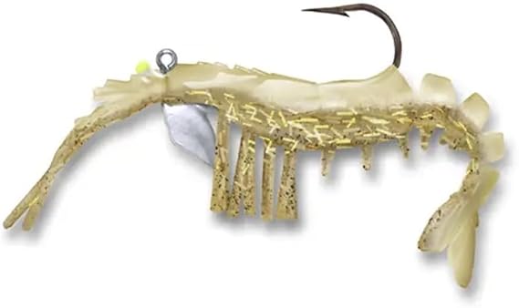 Egret Baits Vudu Baby Shrimp 3'' 2Pk 1/8Oz Bone/Gold Dust