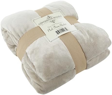 Continental Bedding Microfleece Bed Blanket | Soft Lightweight Cozy Bed Blanket | Warm Plush Fleece for All Seasons | Twin Extra Long Size, 50" x 70", Gray