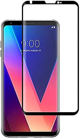 Heavy-Duty Designed Compatible with LG V35 ThinQ Tempered Glass Screen Protector, (Full Screen Coverage) 0.33mm, Anti Scratch, Bubble Free (Black)