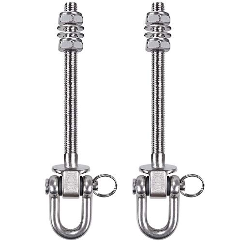 SELEWARE 180 Heavy Duty Swing Hangers, 800 KG Capacity Permanent Antirust Stainless Steel 304, 14.5 cm Wood and Steel Beam Porch Swing Sets Yoga Hammock Cair Punching Bag, 2 Pack