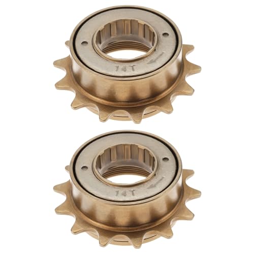 SING F LTD 2PCS 14T Bicycle Single Speed Flywheel Sprocket 34mm Thread Bicycle Flywheel fits BMX Bikes with 10mm Axles and Suitable for Mountain Road Bicycle Folding Bicycle