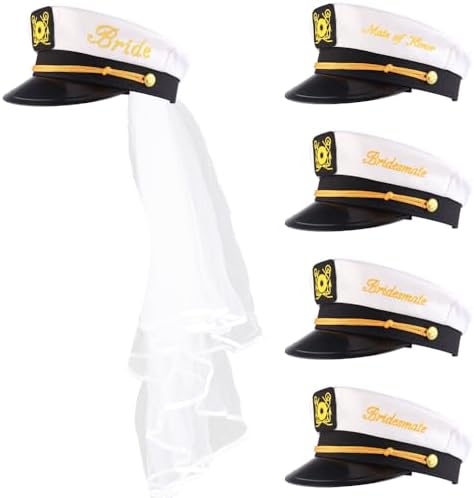 Bachelorette Party Captain's Hat - Cute Bride to Be Nautical Bachelorette Hat | Fun Bridal Shower Accessories Decor Wedding