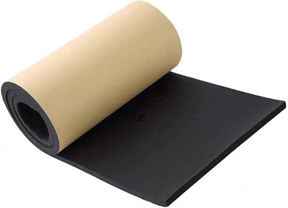 NATGAI Sponge Neoprene with Adhesive 1/2 Thick X 12 Wide X 54 Long | Foam Rubber Sheet Cut to Multiple Dimensions and Lengths - DIY, Gaskets, Cosplay, Costume, Crafts