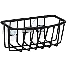 Kitchen Details Suction Cup Sponge Holder | Sink Caddy | Storage & Organization | Rust Resistant | Black