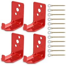 Fire Extinguisher Mount Brackets Set of 4, Heavy Duty Wall Mount Hook 2.36 x 1.57 x 2.36 in, Screws Anchors and Gaskets, Quick Install Holder, Supports up to 20 lb for Garage Workshop Home Cabinet Use