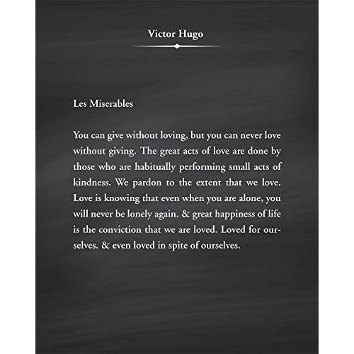 Victor Hugo Les Miserables Quote - Wall Decor Art Print - 8x10 unframed typography book page print - great gift for book and literary fans
