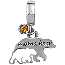 JMQJewelry Mama Bear Mom Mother Son Daughter Love Birthday Birthstone Jan-Dec Womens Beads Charms for Bracelets Christmas Halloween Jewelry